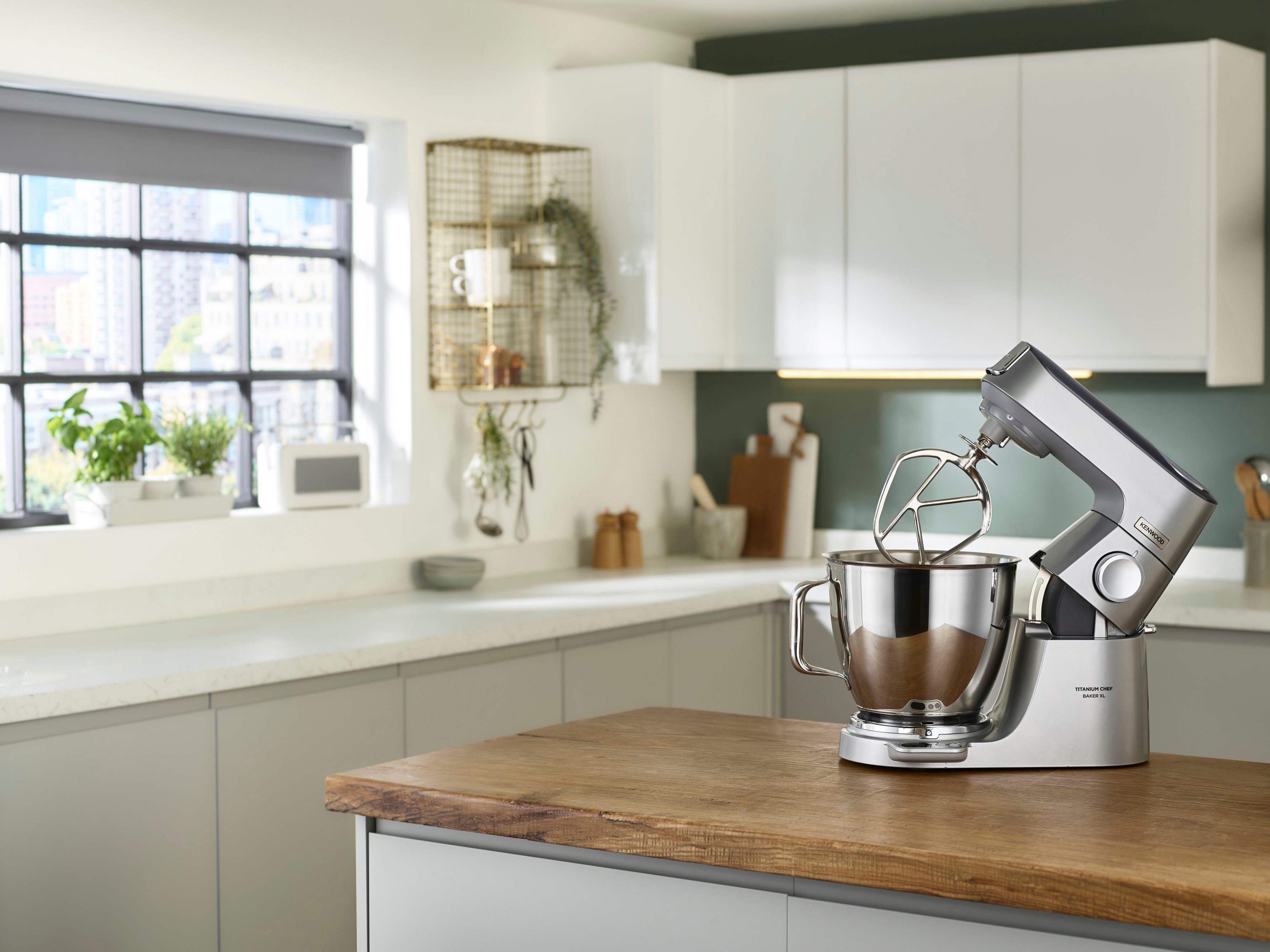 KENWOOD Küchenmaschine Titanium Chef Baker XL KVL85.224SI i, 1200 W, 7 l Schüssel, inkl. umfangreiches Zubehör, integrierter EasyWeigh Waage