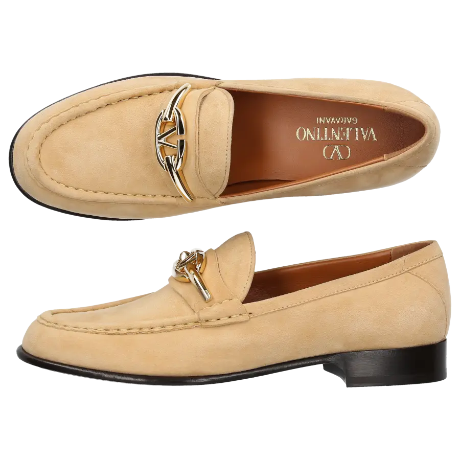 Valentino Garavani - Loafer VLOGO SIGNATURE Kalbsleder - beige