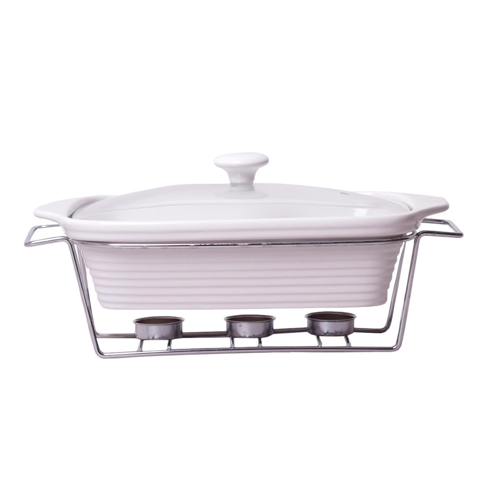 4BIG.fun Backform Speisenwärmer 2 L Wärmebehälter Chafing-Dish, (Buffetwärmer aus Keramik)