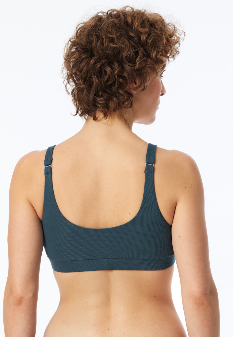 Bustier Doppelripp Organic Cotton jeansblau - Pure Rib