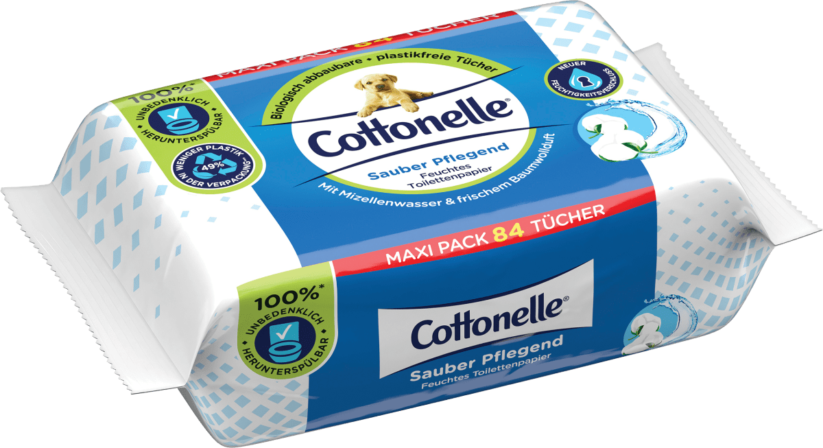 Feuchtes Toilettenpapier Sauber Pflegend, Maxi Pack, 84 St