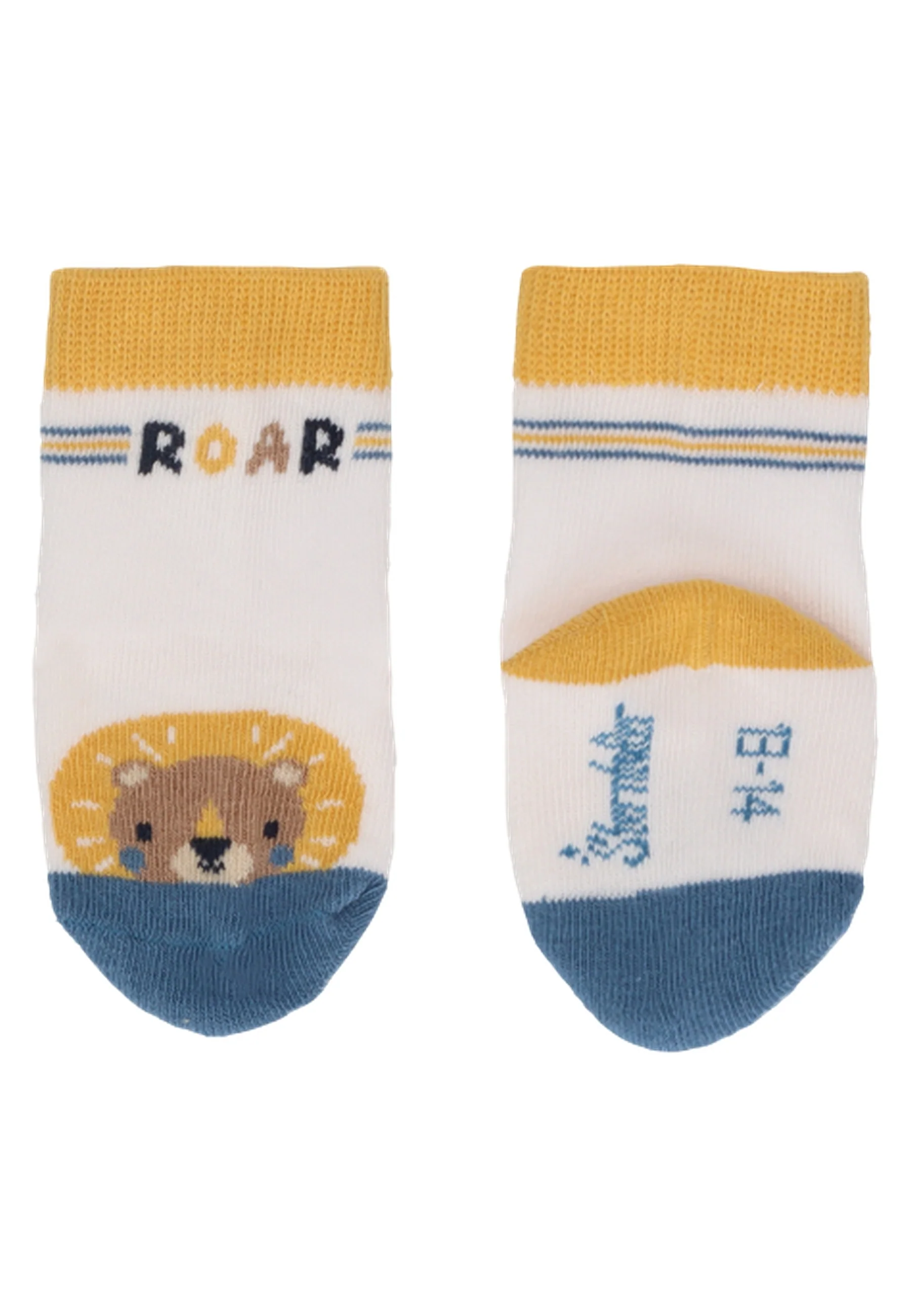 Socken im 3er Pack mit Motiv Löwe in versch. Farben