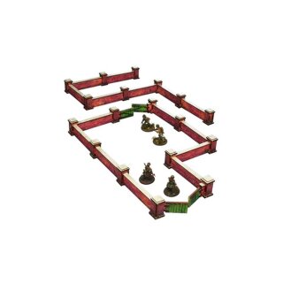 WW2 Normandy Wall w. Gate (low)  (PREPAINTED)