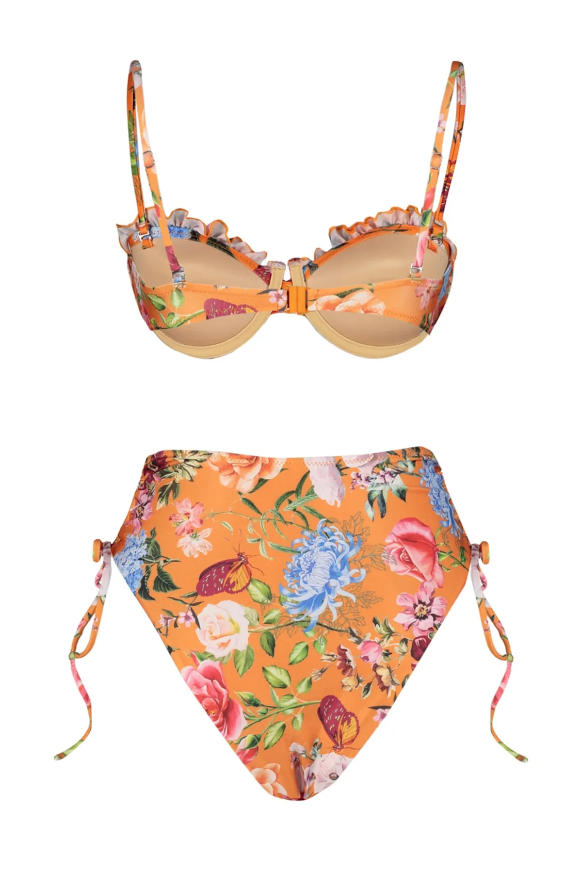 Trendyol Collection  Balconette-Bikini-Set mit Blumenmuster, Rüschen, hoher Taille und hohem Beinausschnitt TBESS23BT00019