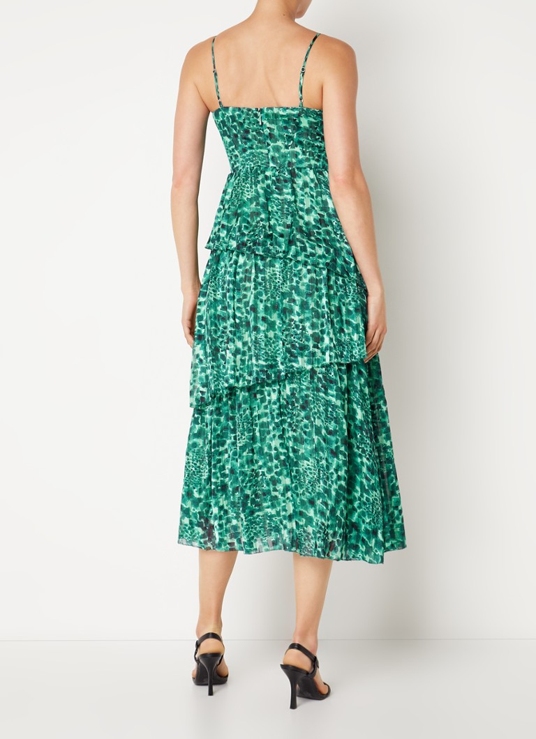 Whistles Watercolor layered midi dress with print