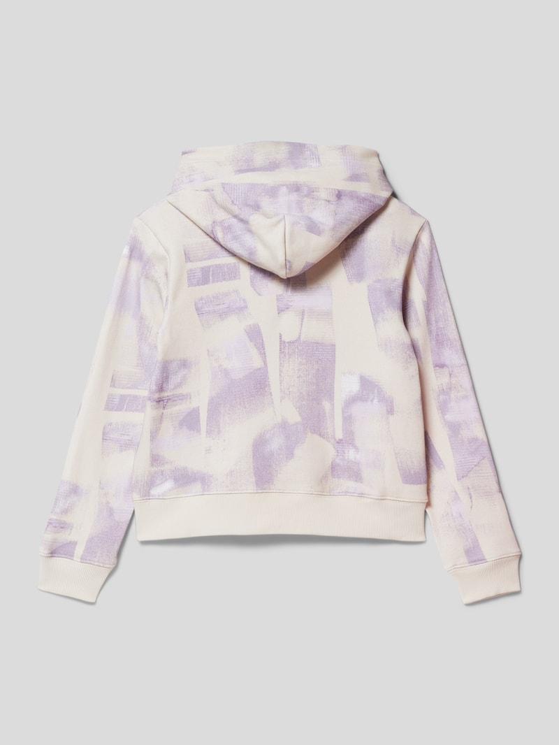 Hoodie mit Allover-Muster in ecru
