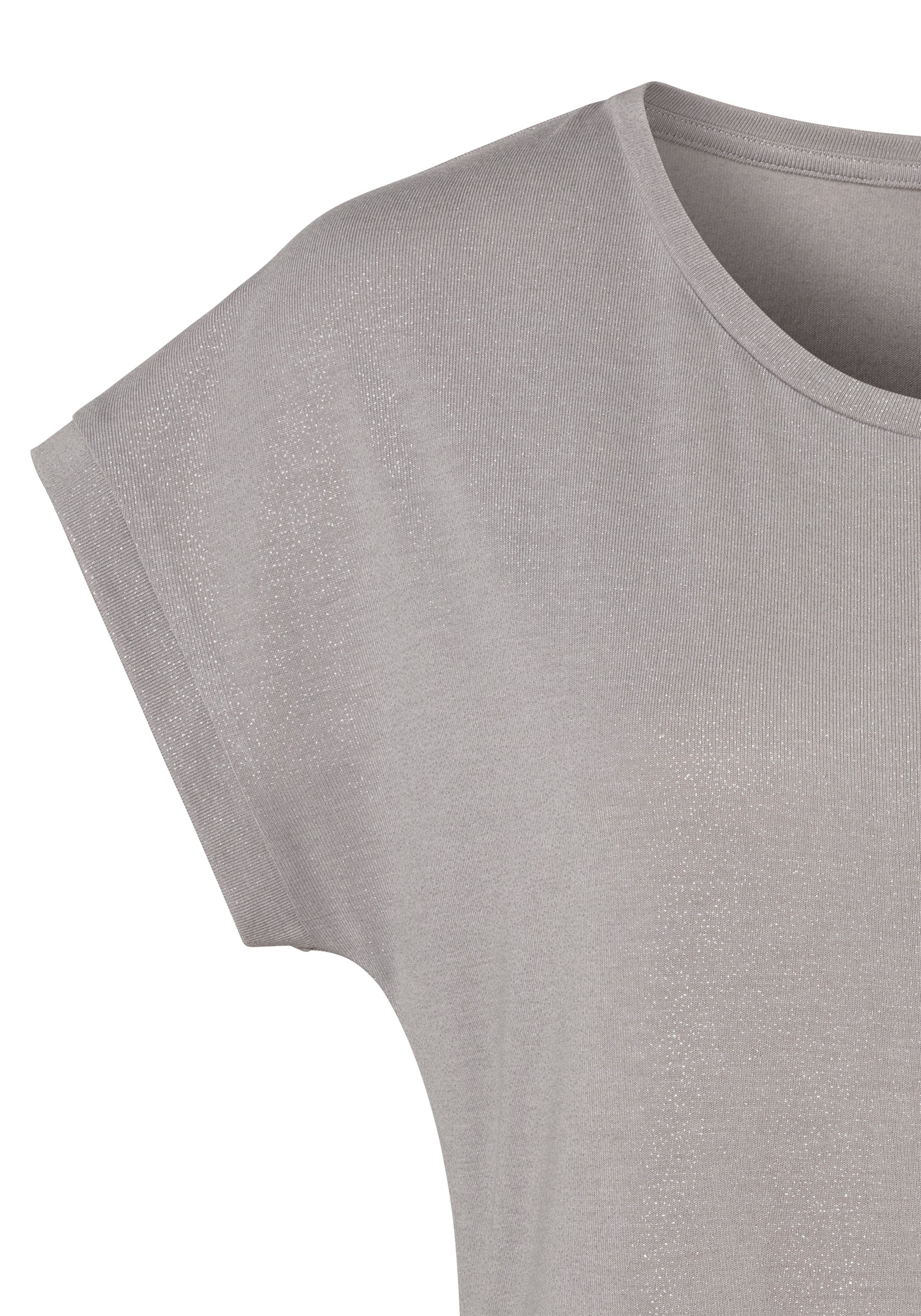 Vivance T-Shirt mit silbrigem Glitzerdruck