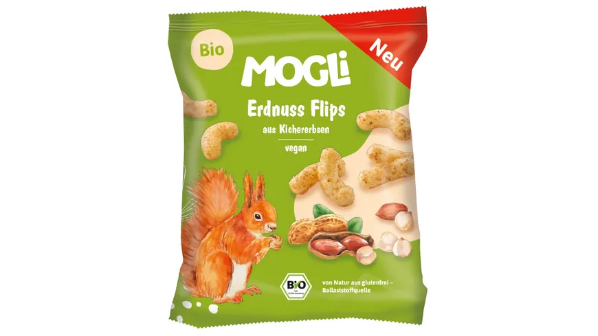 MOGLI Bio Erdnuss Flips aus Kichererbsen 30 g