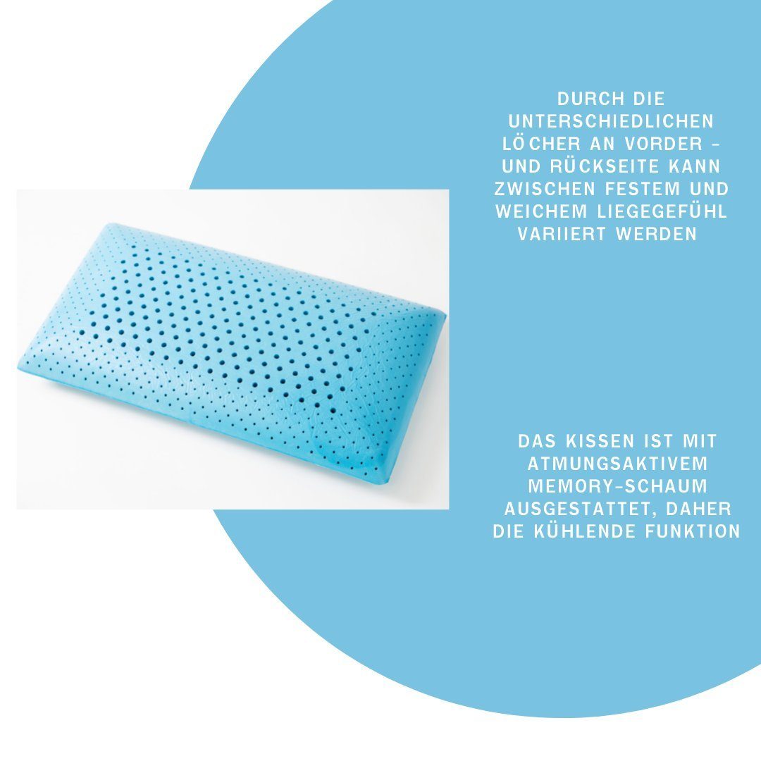 Nackenstützkissen Eazzzy Schaumkissen, Genius, Füllung: 99% Polyester, 1% sonstige Fasern, Seitenschläfer, Rückenschläfer, Bauchschläfer, kühlender Gelschaum - gegen Nackenschmerzen