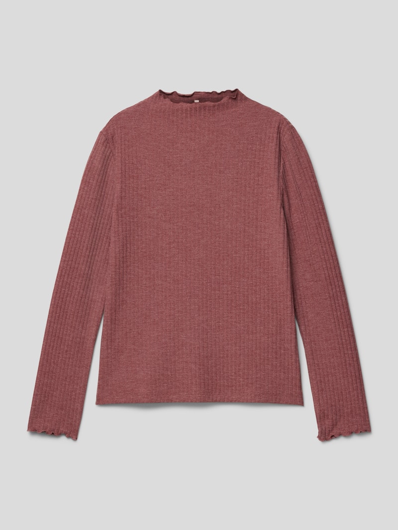 Longsleeve im strukturierten Design Modell 'NELLA' in aubergine