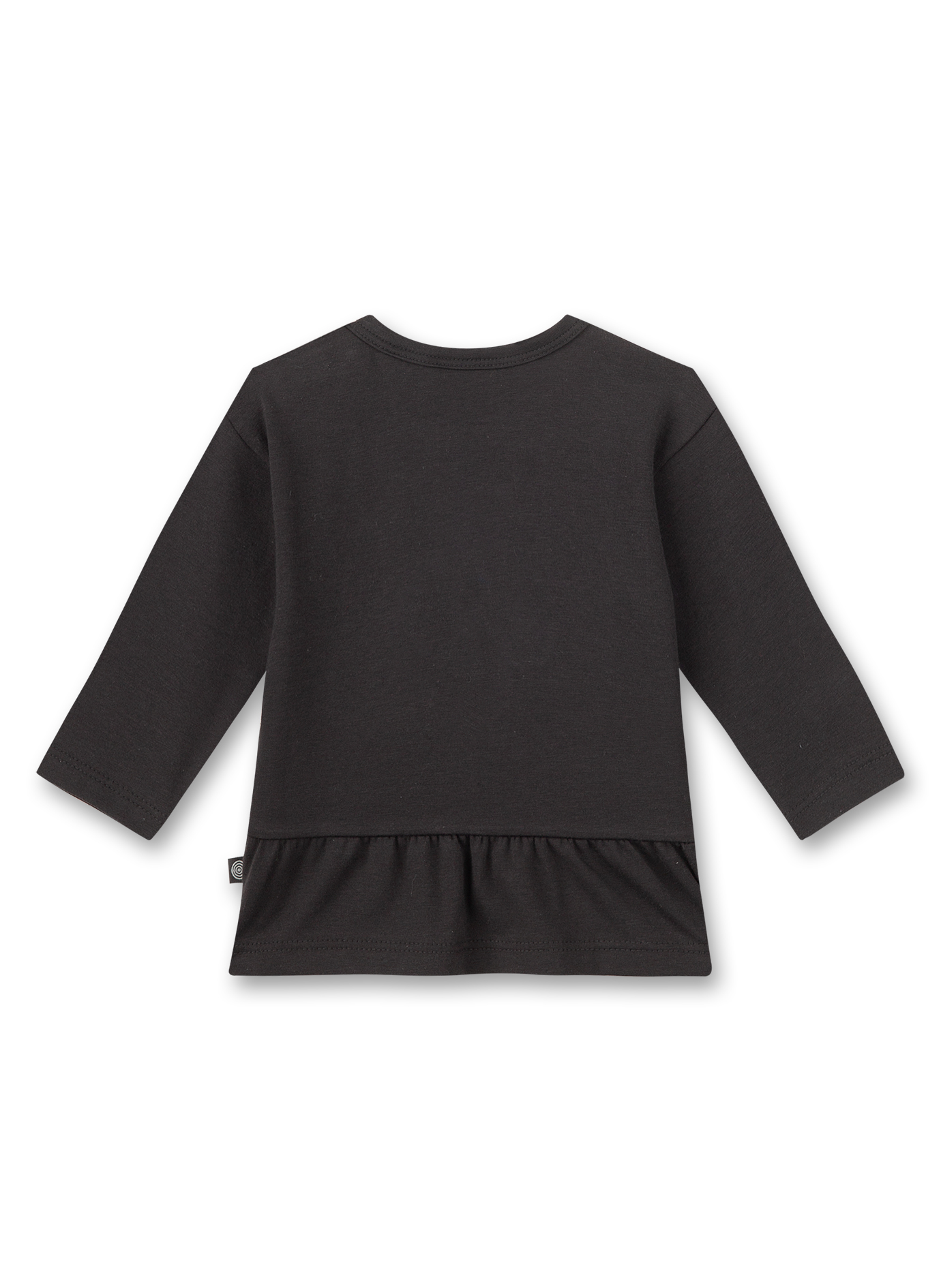 Mädchen-Shirt langarm Dunkelgrau