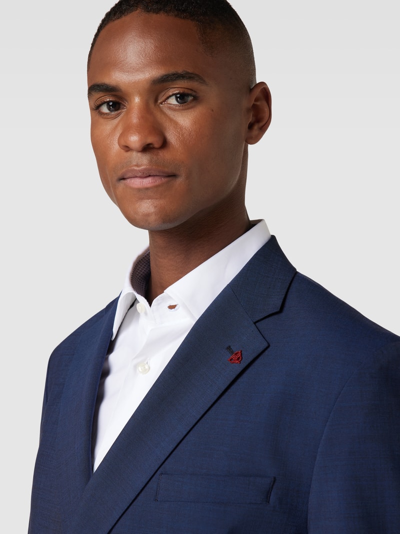 Slim Fit Anzug mit Strukturmuster in marineblau