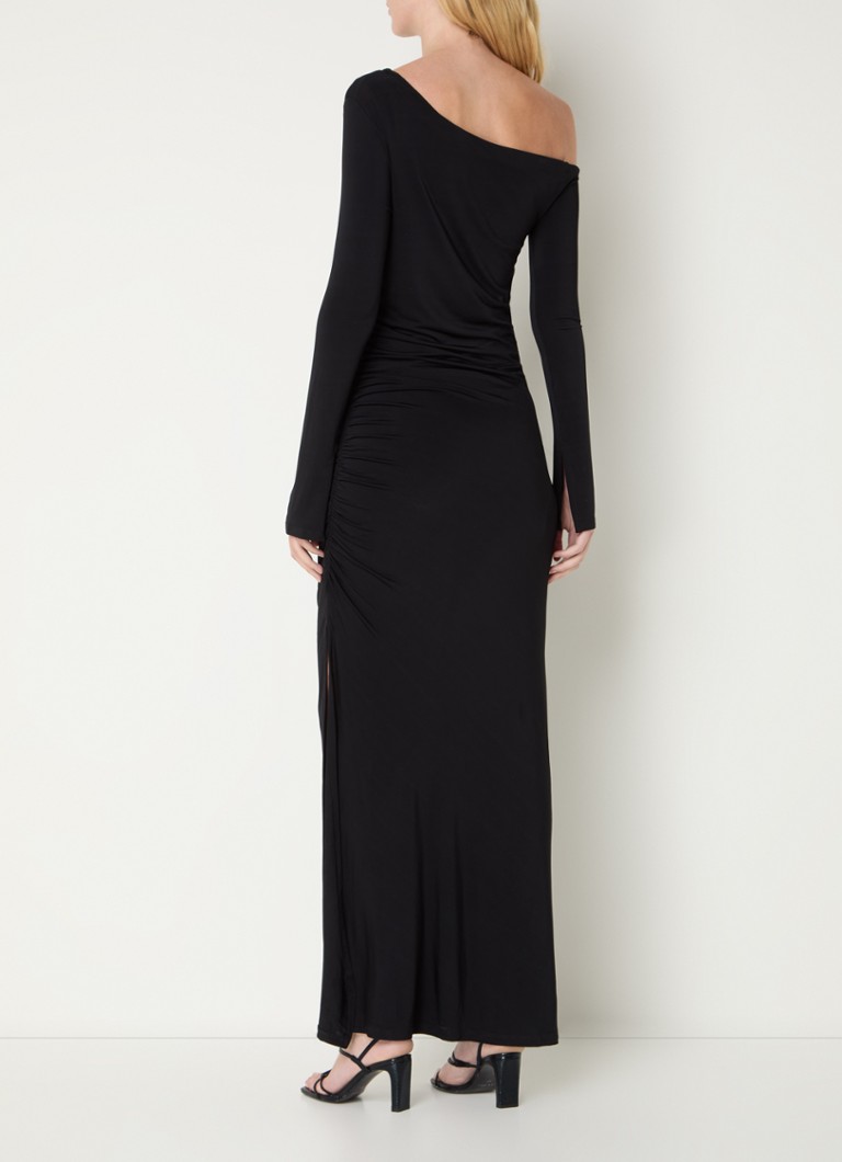 HUGO BOSS Niolea maxi one-shoulder dress with pleat detail and slit