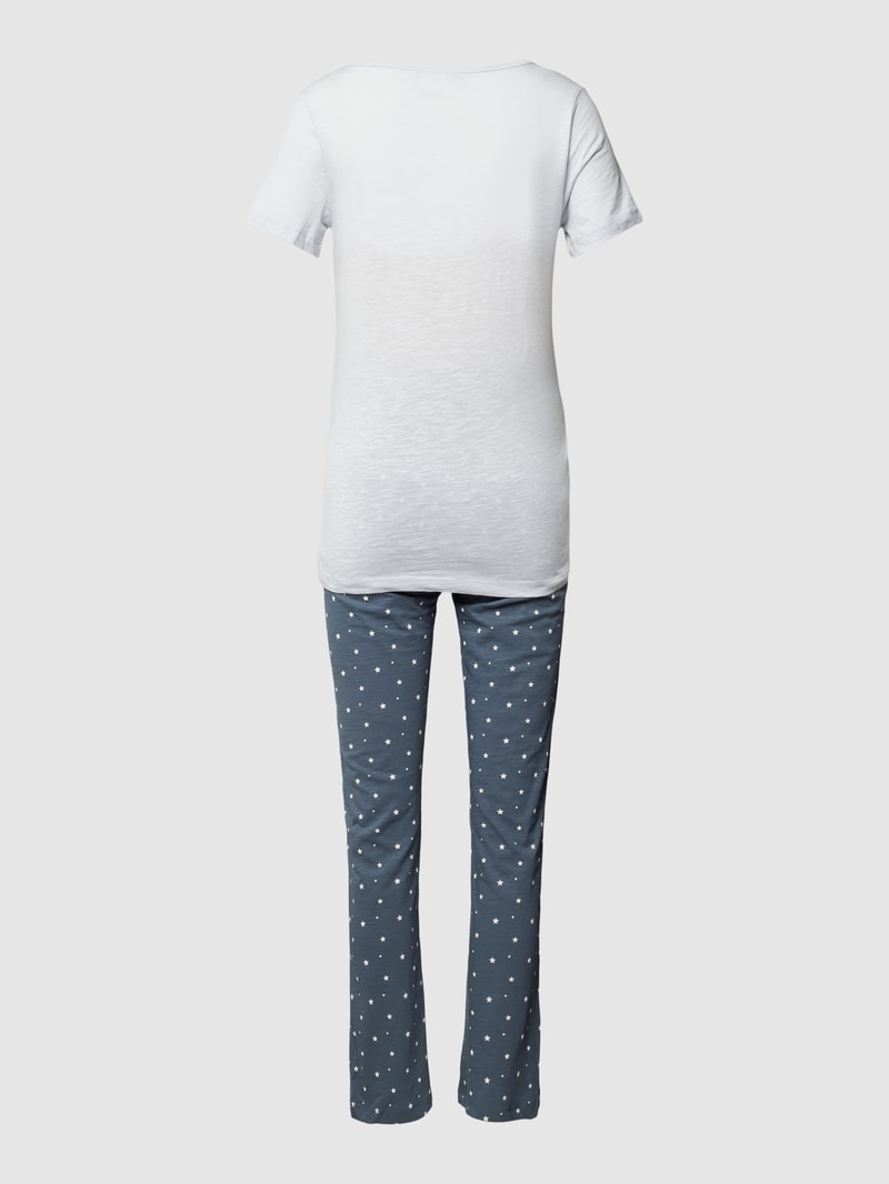 Umstands-Pyjama mit kurzer Druckknopfleiste Modell 'MIRA STAR' in bleu