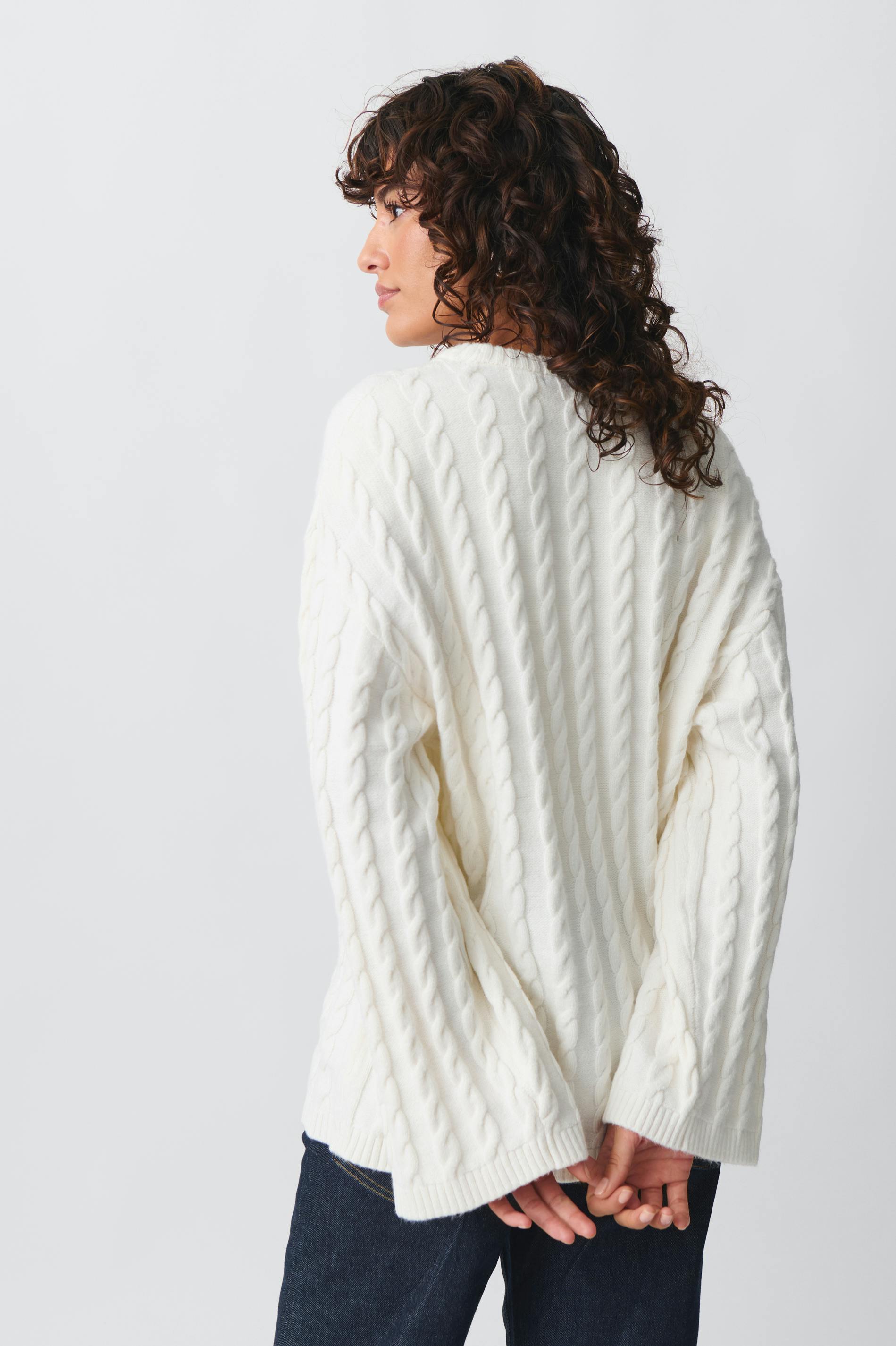Knitted cable sweater