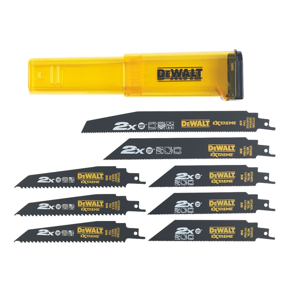 „DeWalt“ priedai DT2443L-QZ 2x griovimo slankiojančių pjūklų ašmenų rinkinys, 8 dalys