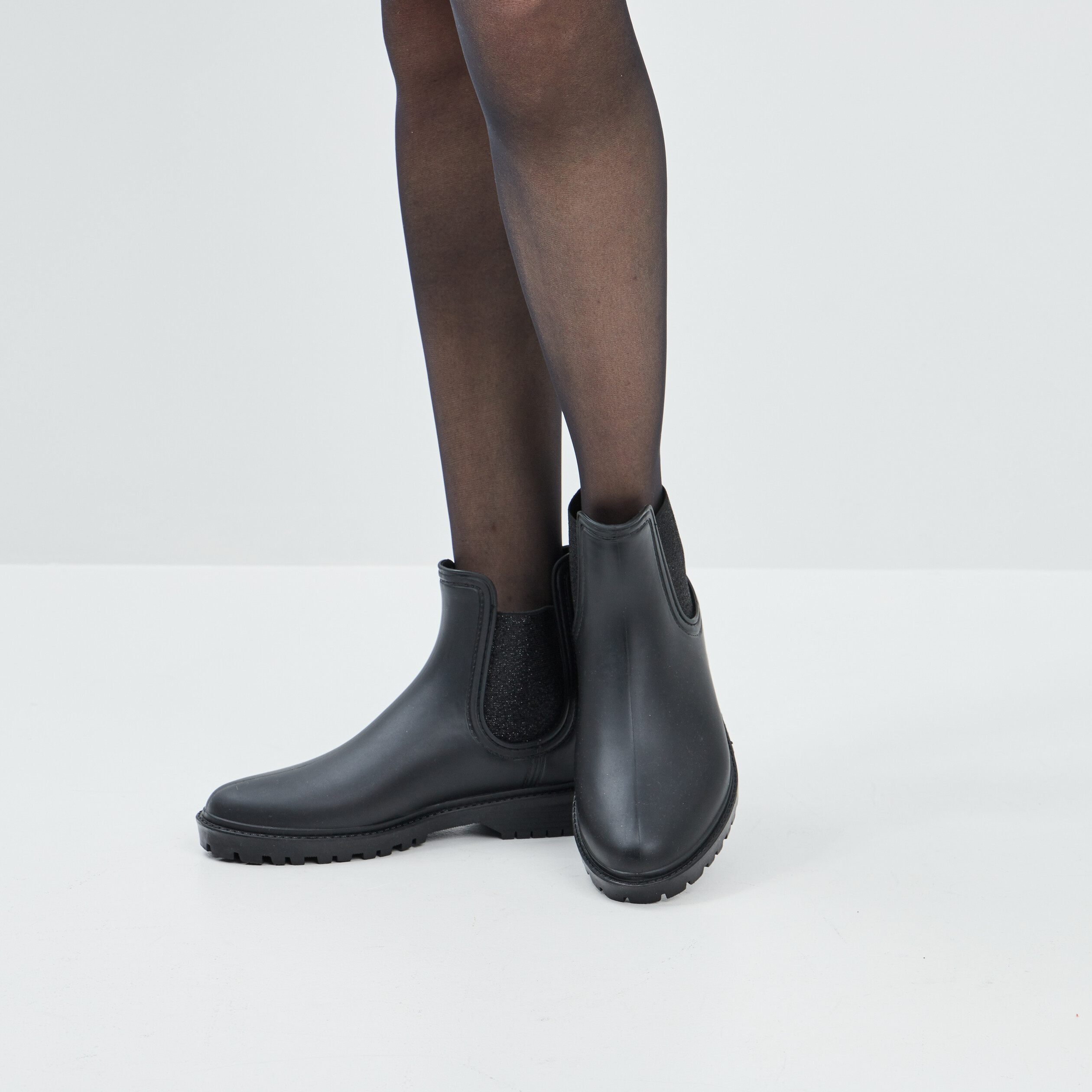 Bottes de pluie chelsea noir femme | La Halle
