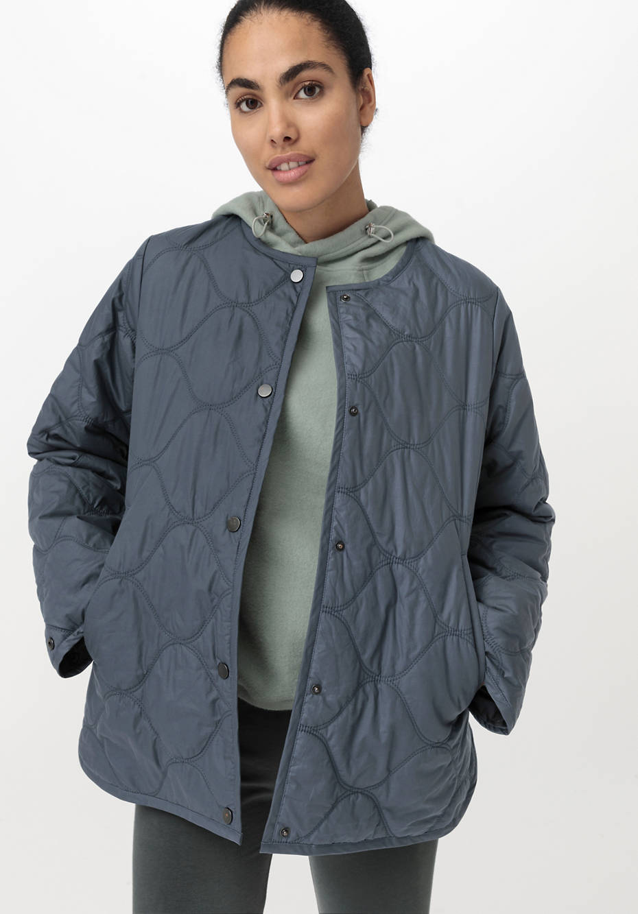 Steppjacke Nature Shell aus Bio-Baumwolle mit Woll-Wattierung