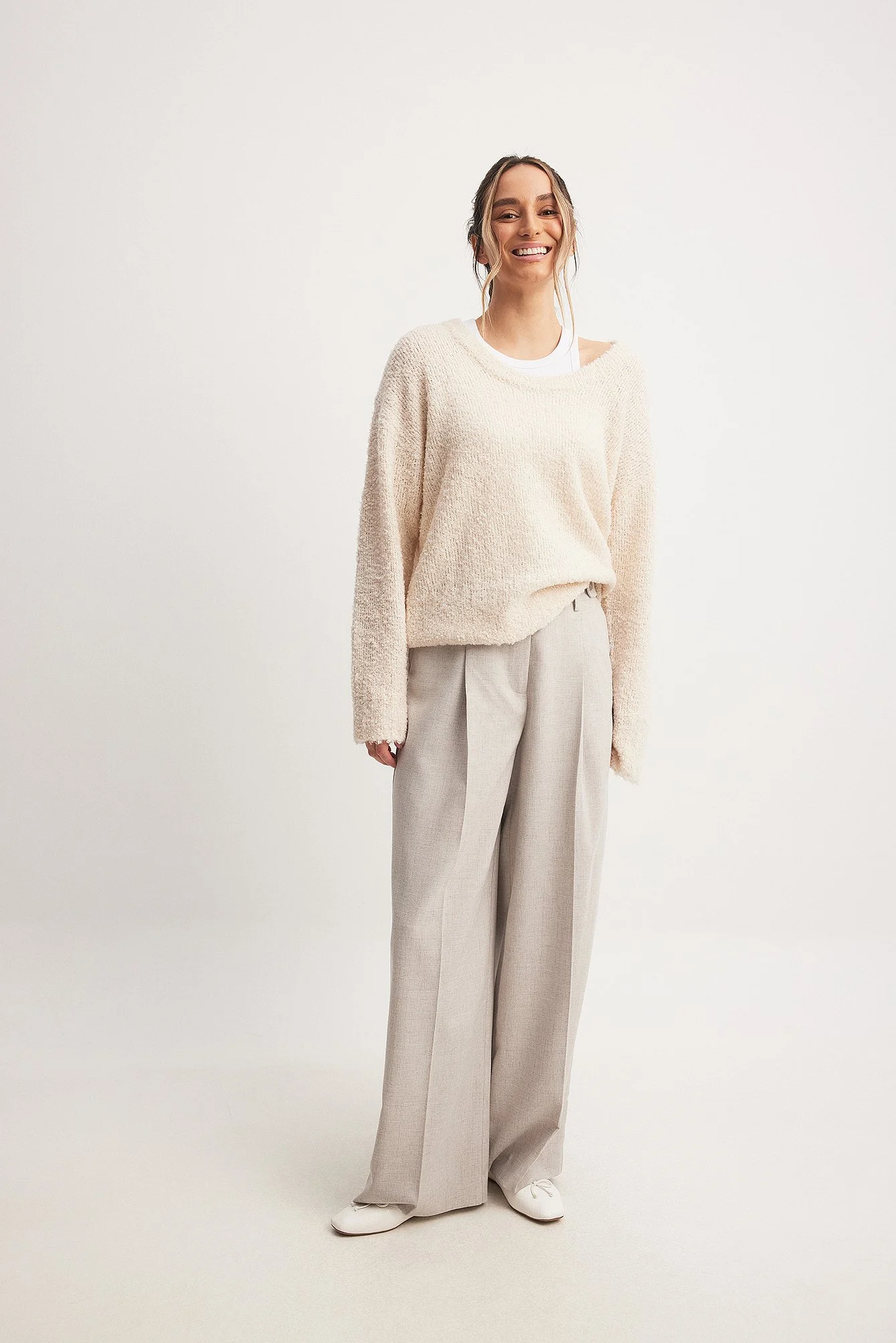Weite Anzughose mit hoher Taille