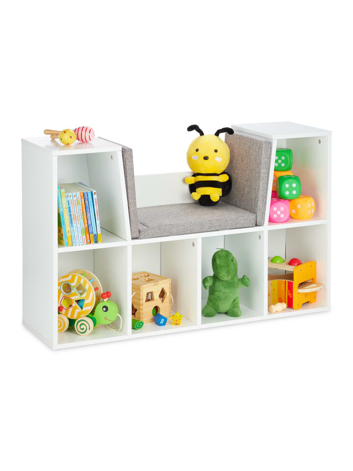 relaxdays Bücherregal Sitzkissen in Weiß günstig kaufen onesize