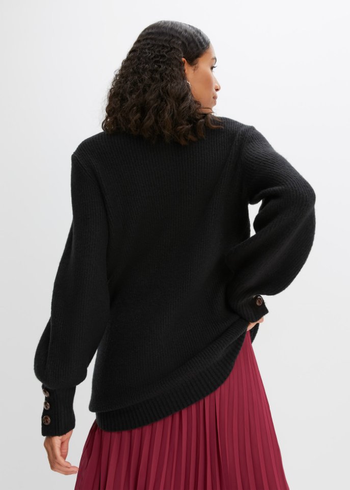 Longpullover mit Knöpfen
