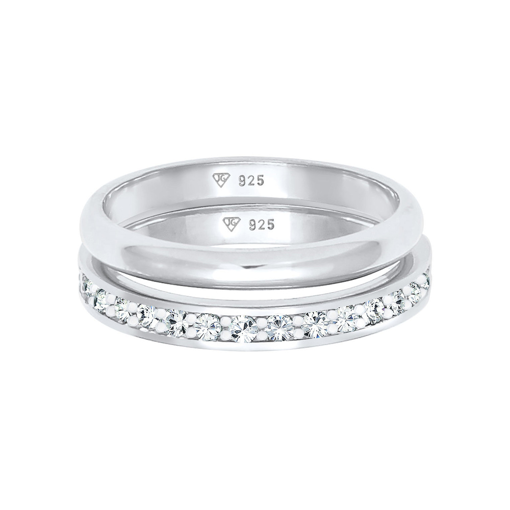 Elli Elli Bague Bague pour dames - Ensemble Memorie - Tendance de base avec cristaux e Bague