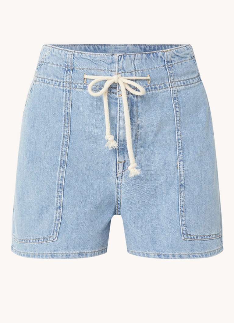 ba&sh  Mabo high waist regular fit korte broek van denim met trekkoord