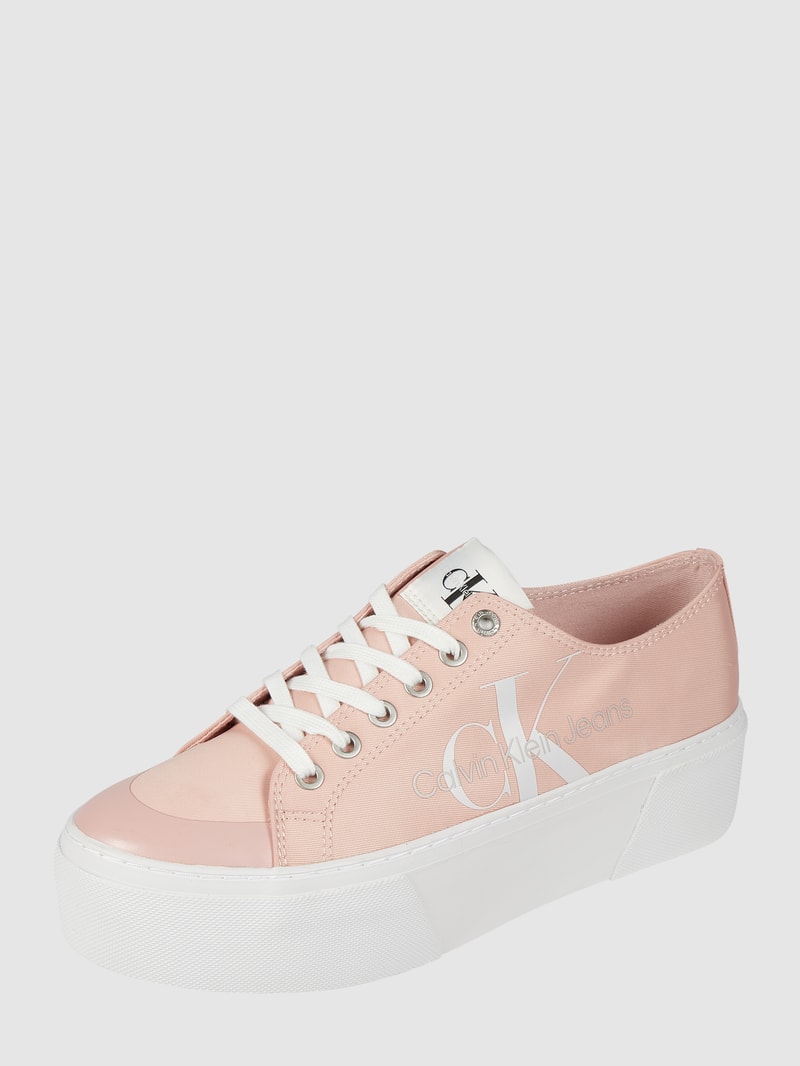 Plateau-Sneaker aus Textil in rosa