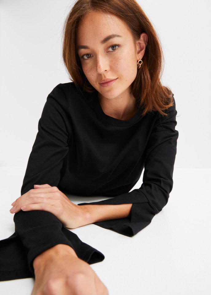 Shirt mit weitem Arm aus Bio-Baumwolle