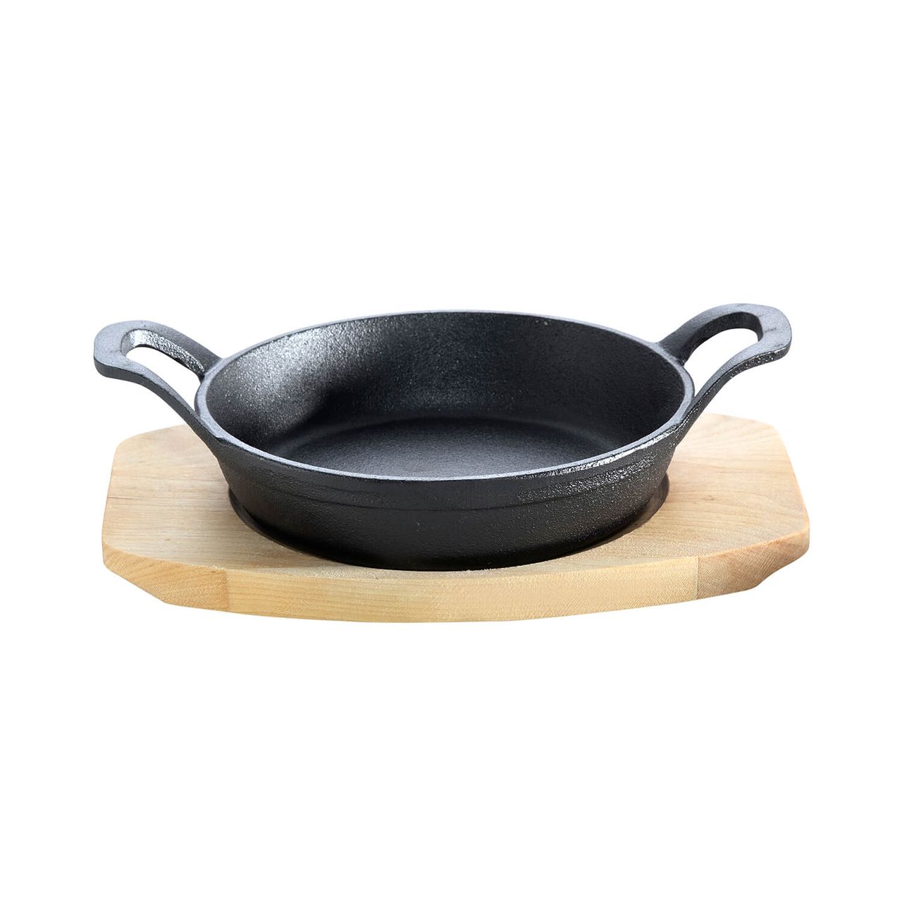 Allgrill Gusseisen-Minipfanne mit Stiel und Untersetzer 18cm schwarz