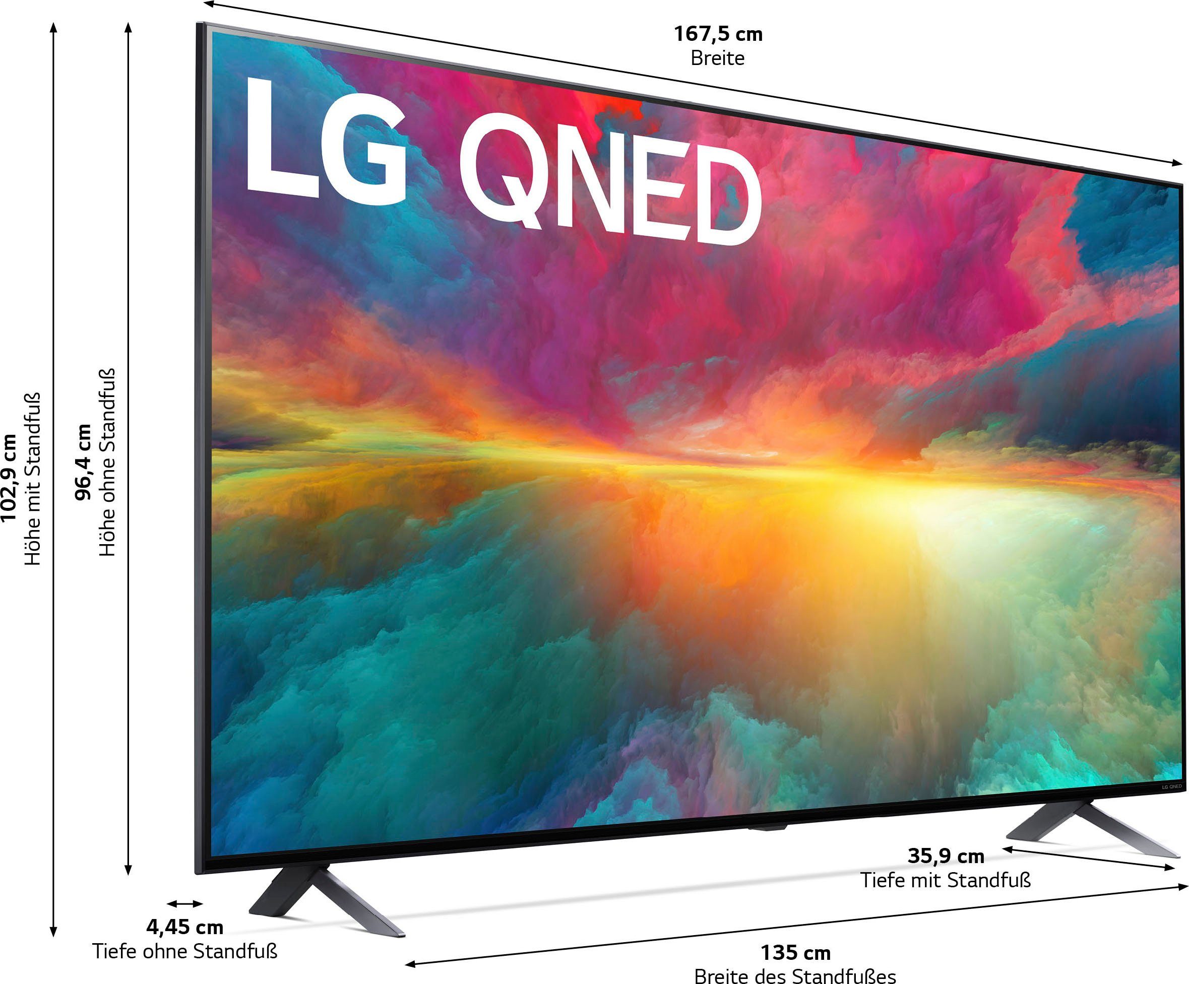 LG 75QNED756RA QNED-Fernseher (190 cm/75 Zoll, 4K Ultra HD, Smart-TV, QNED,α5 Gen6 4K AI-Prozessor,HDR10,HDMI 2.0,Single Triple Tuner)