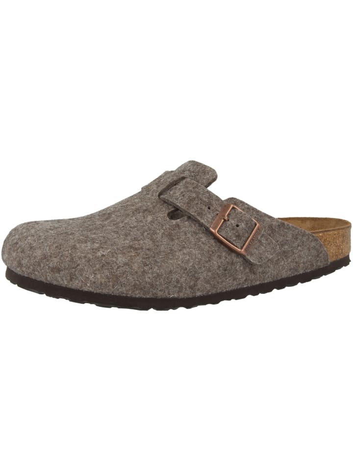 Birkenstock Clogs Boston Wollfilz schmal in braun günstig kaufen