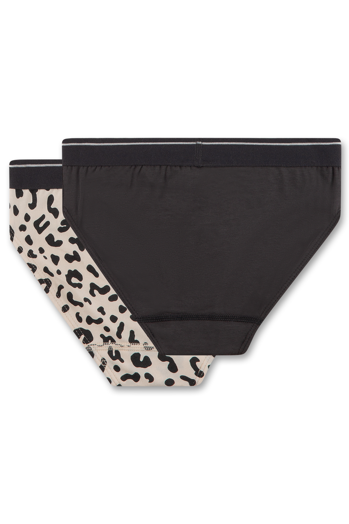 Mädchen-Slips (Doppelpack) beige und schwarz