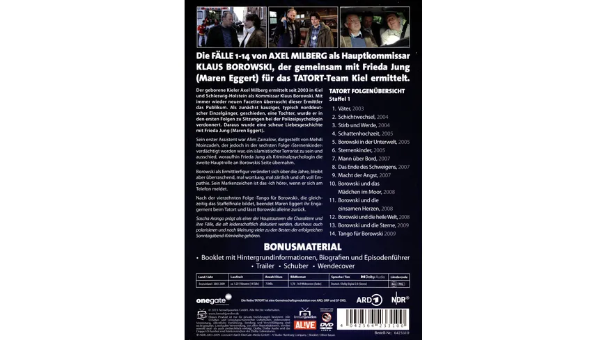 Tatort - Team Kiel (Borowski / Axel Milberg) - Staffel 1 (Folgen 1-14) (Fernsehjuwelen)  [7 DVDs]