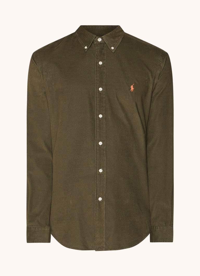 Srajca iz žameta s prikrojem in gumbi iz žameta Ralph Lauren