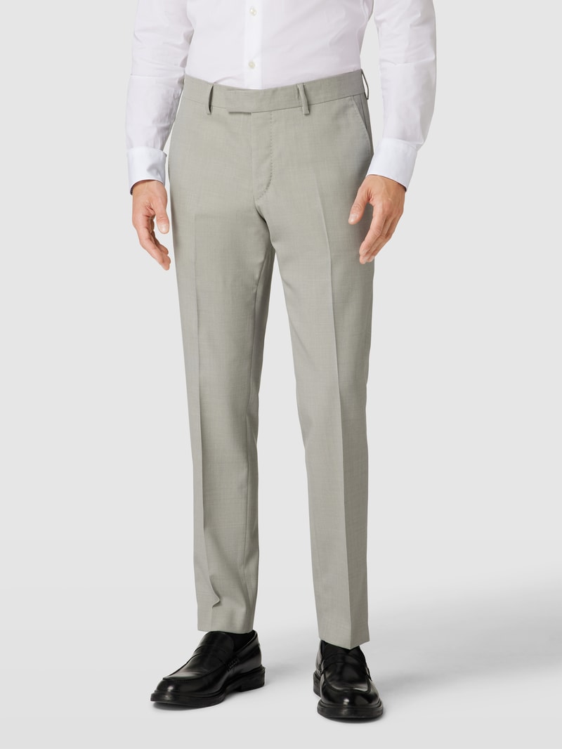 Bundfaltenhose mit französischen Eingrifftaschen Modell 'Tenuta' in silber