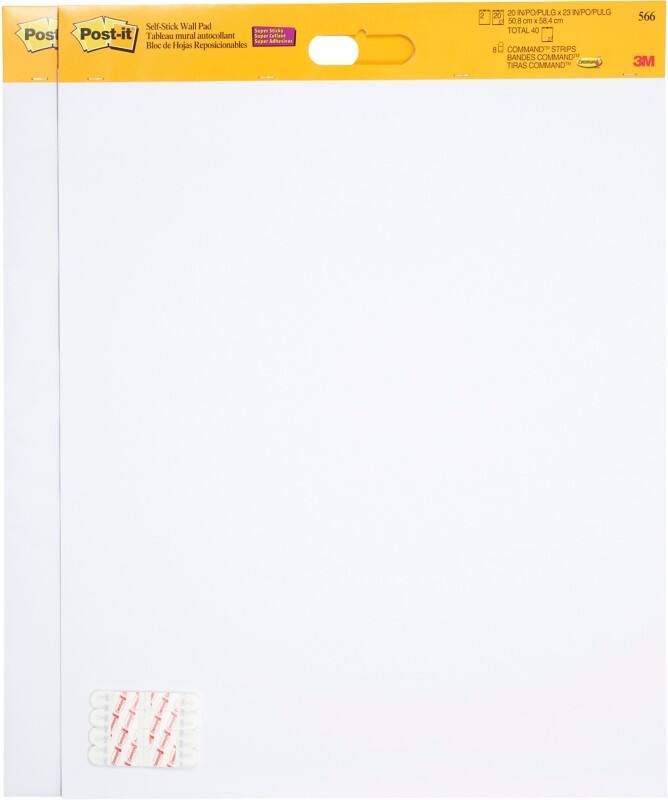Post-it Super Sticky Flipchartblock Blanko Nicht gelocht 51 x 58 cm Weiß 20 Blatt 2 Stück à 20 Blatt