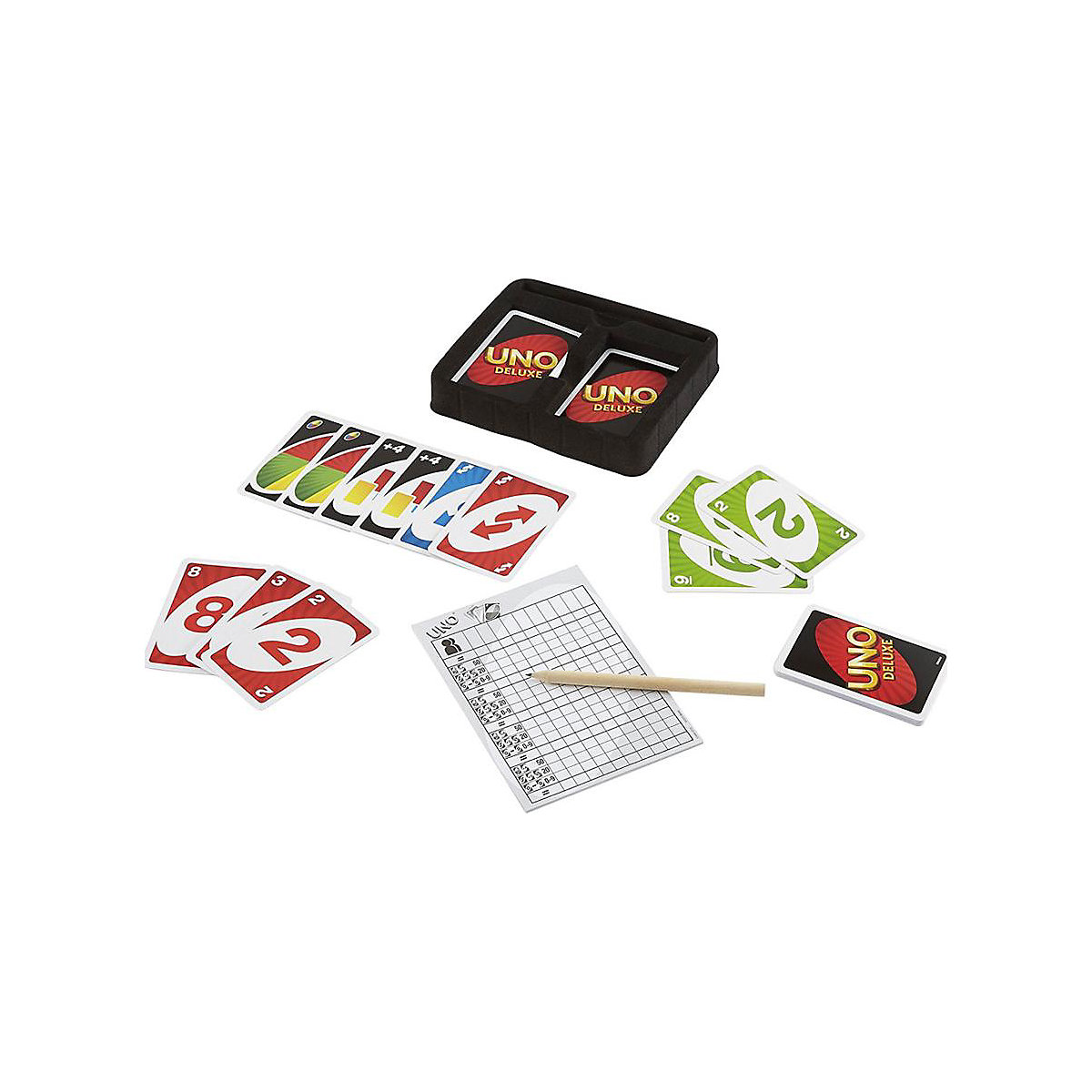 Mattel Games UNO Deluxe Metallbox, Kartenspiel, Gesellschaftsspiel, Kinderspiel