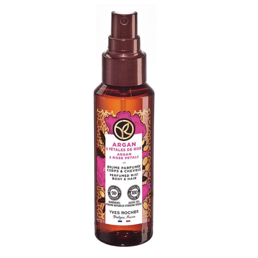 Parfümiertes Duftspray Körper & Haare Arganöl & Rosenblüten