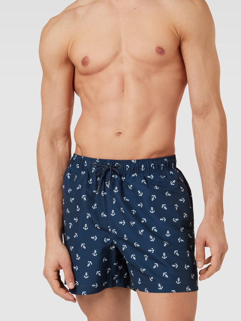Badehose mit Allover-Muster in marineblau