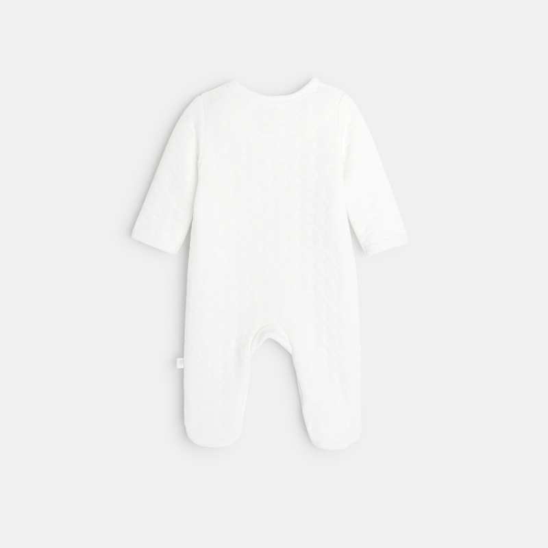 Pyjama matelassé bébé en coton bio blanc Absorba