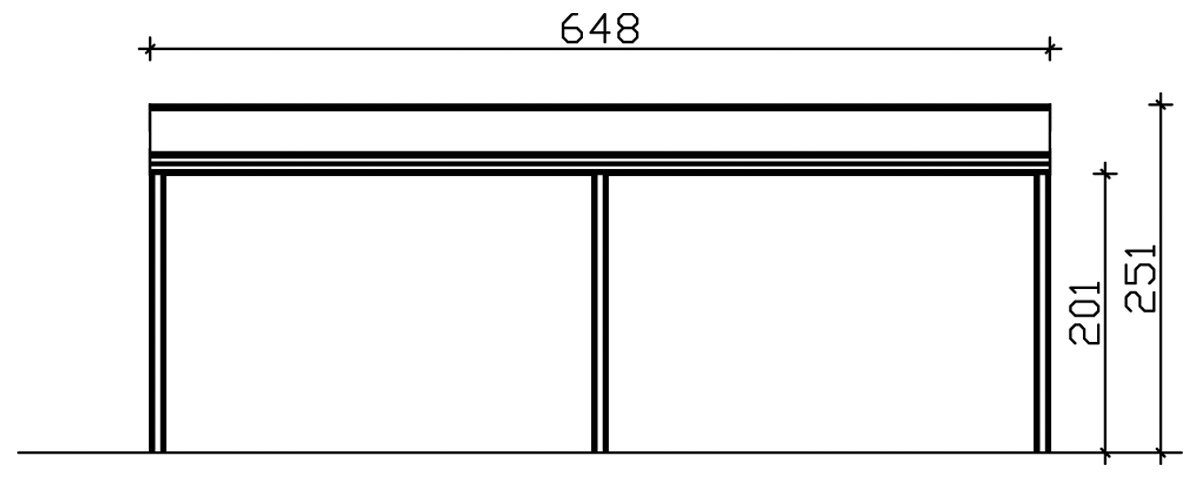 Skanholz Terrassendach Garda, Bedachung Doppelstegplatten, BxT: 648x257