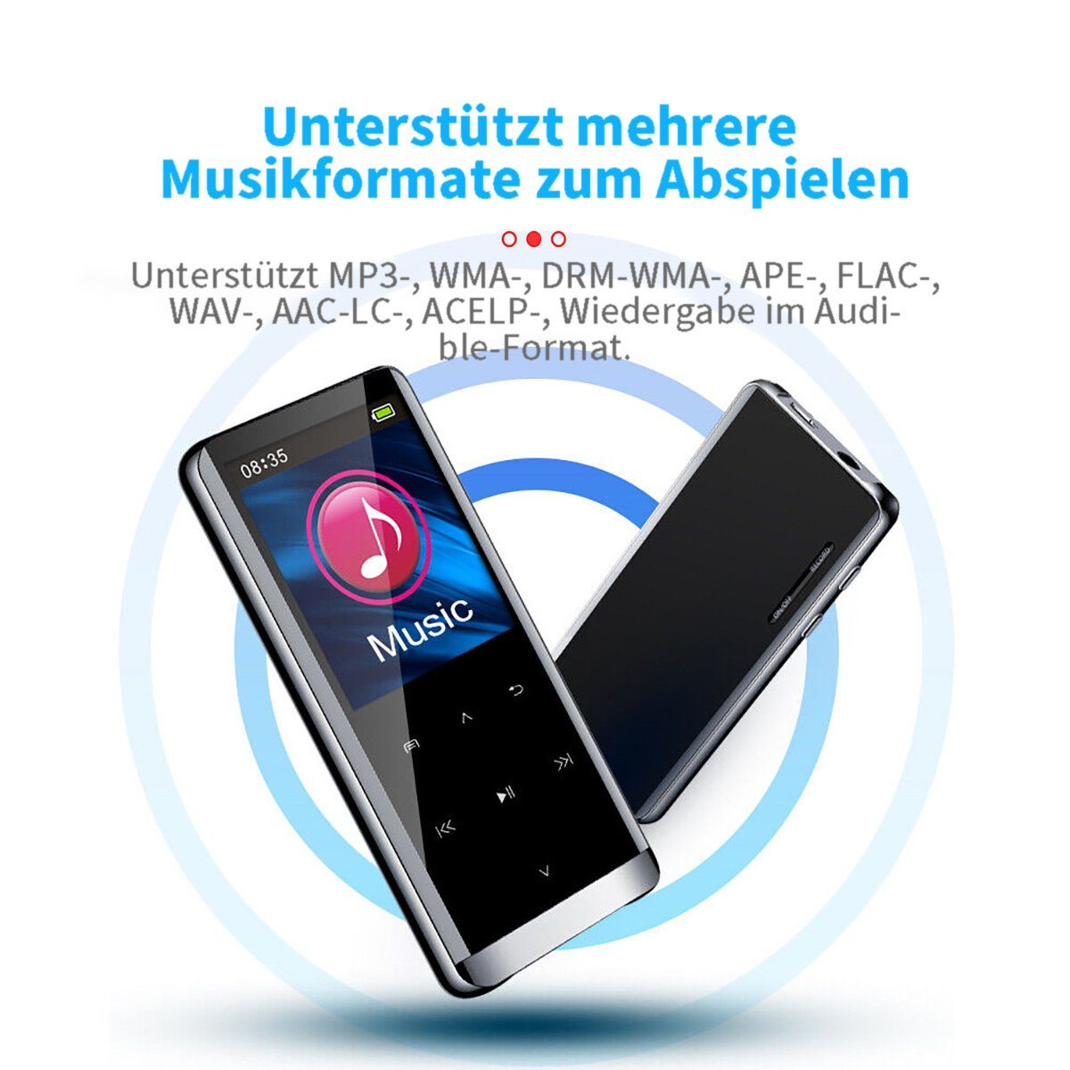 Yoyaxi HIFI MP3 Player mit 4 GB internem Speicher MP3-Player (E-book, FM Radio und verlustfreie Klangqualität für Sport)