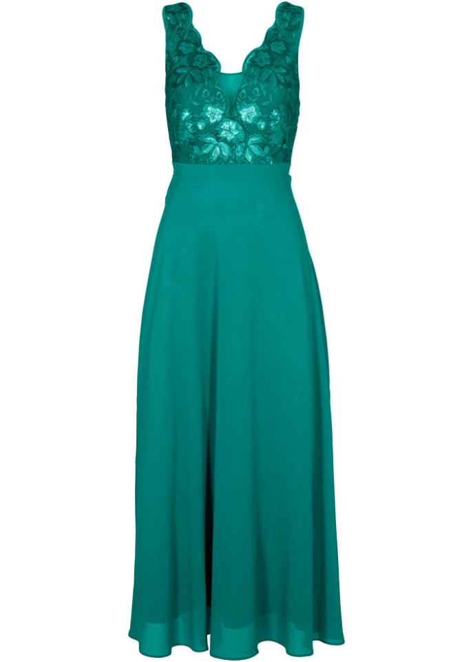 Chiffonkleid mit Pailettenstickerei