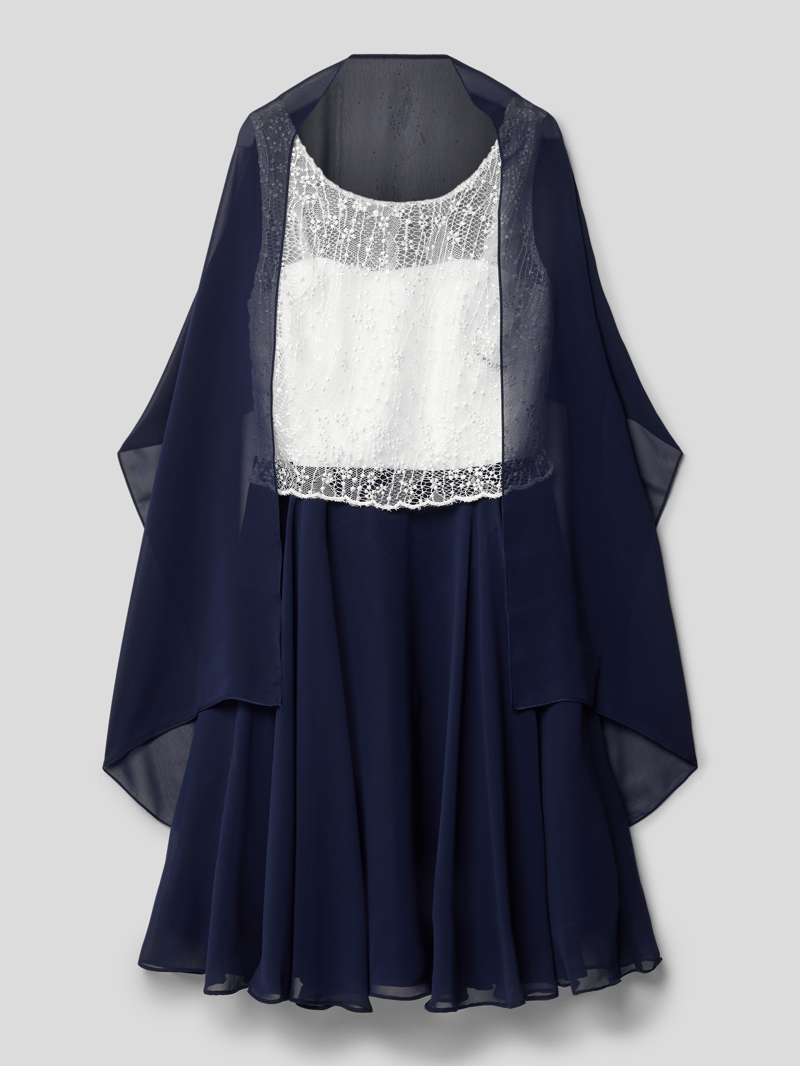 Kleid mit Stola in marineblau