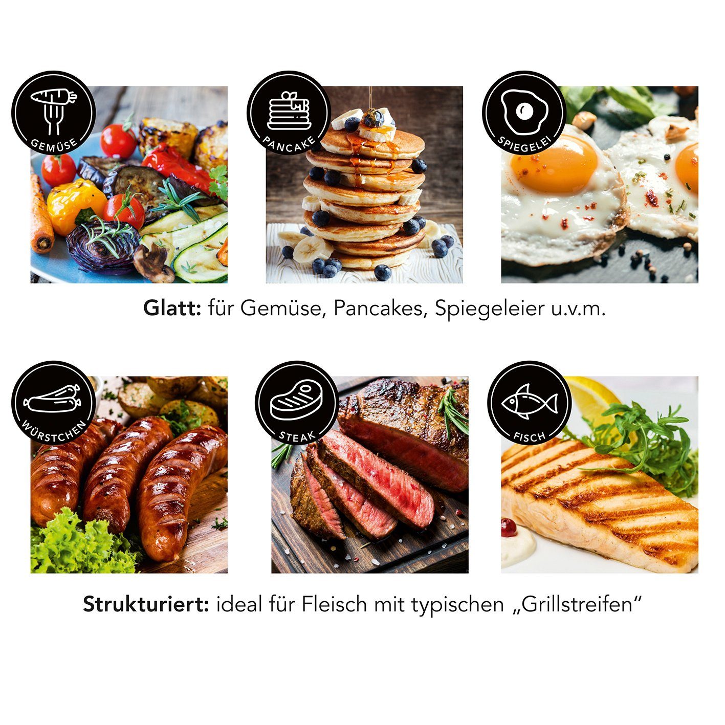 MAXXMEE Raclette Antihaft Grillplatte spülmaschinengeeignet 26x56cm, Grill 8 Personen
