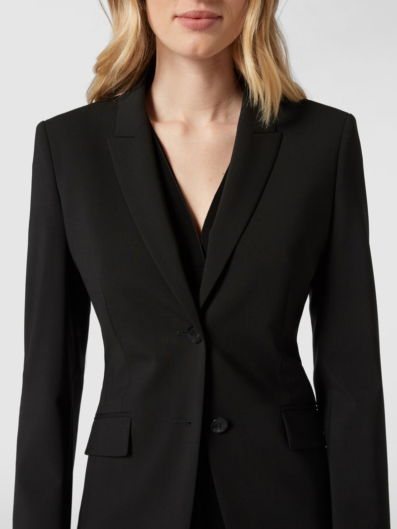 Blazer aus Schurwolle mit Stretch-Anteil in schwarz