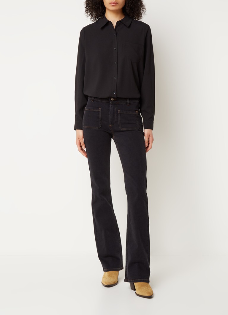 ba&sh Monica blouse with chest pocket and pleats
