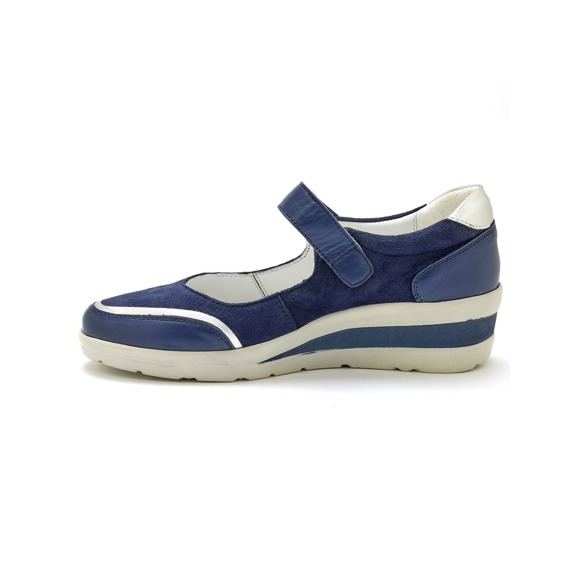 Babies scratchées compensées en cuir