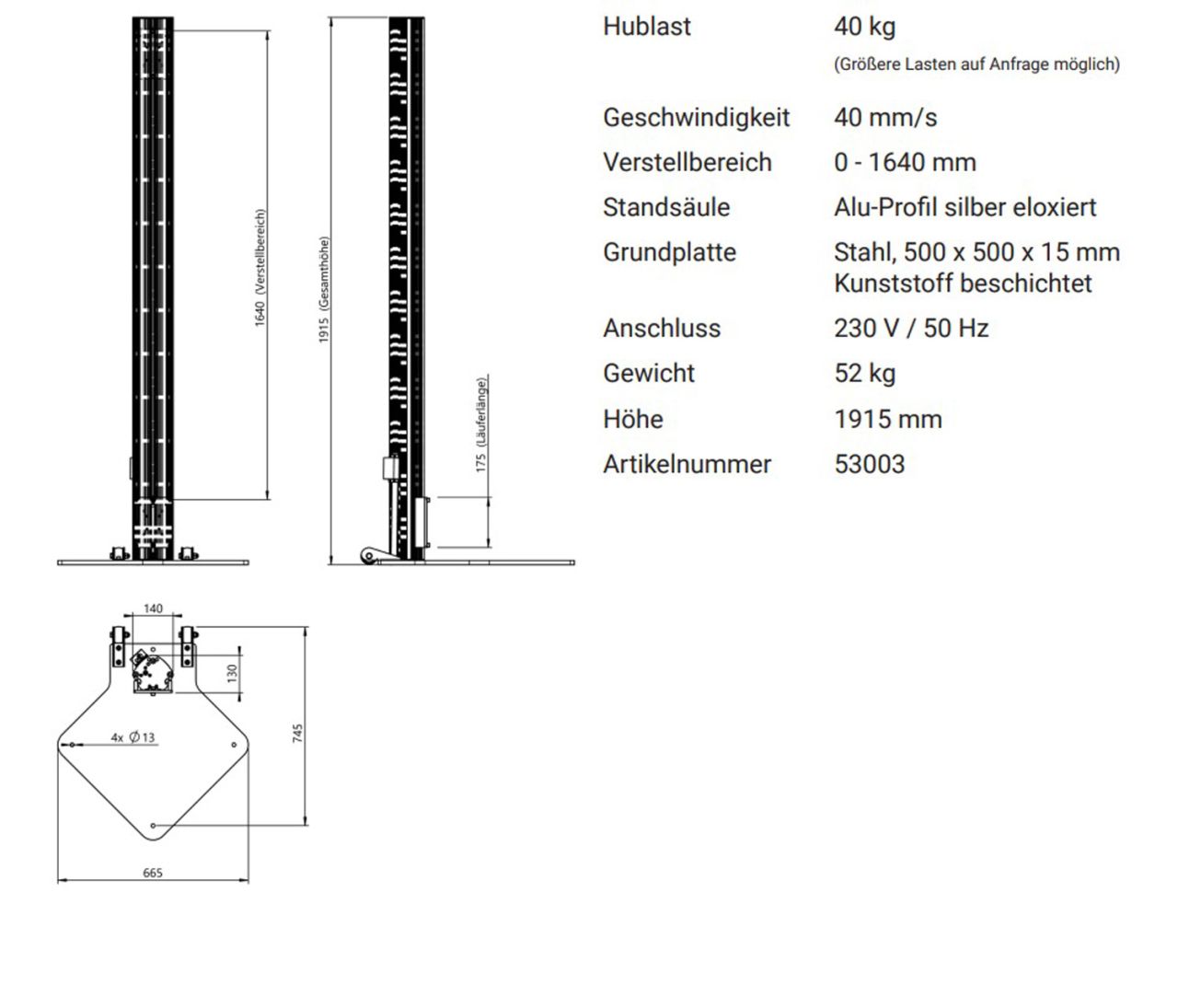 Nuton-Bike Elektrischer Montageständer FS inkl. Fußschalter